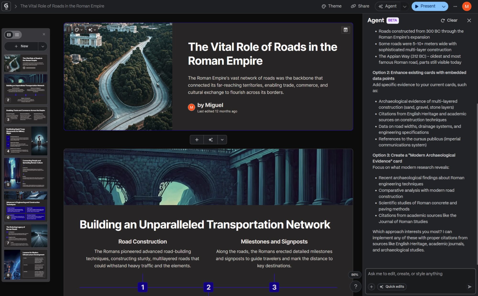 Gamma, our pick for the best AI presentation maker for versatility