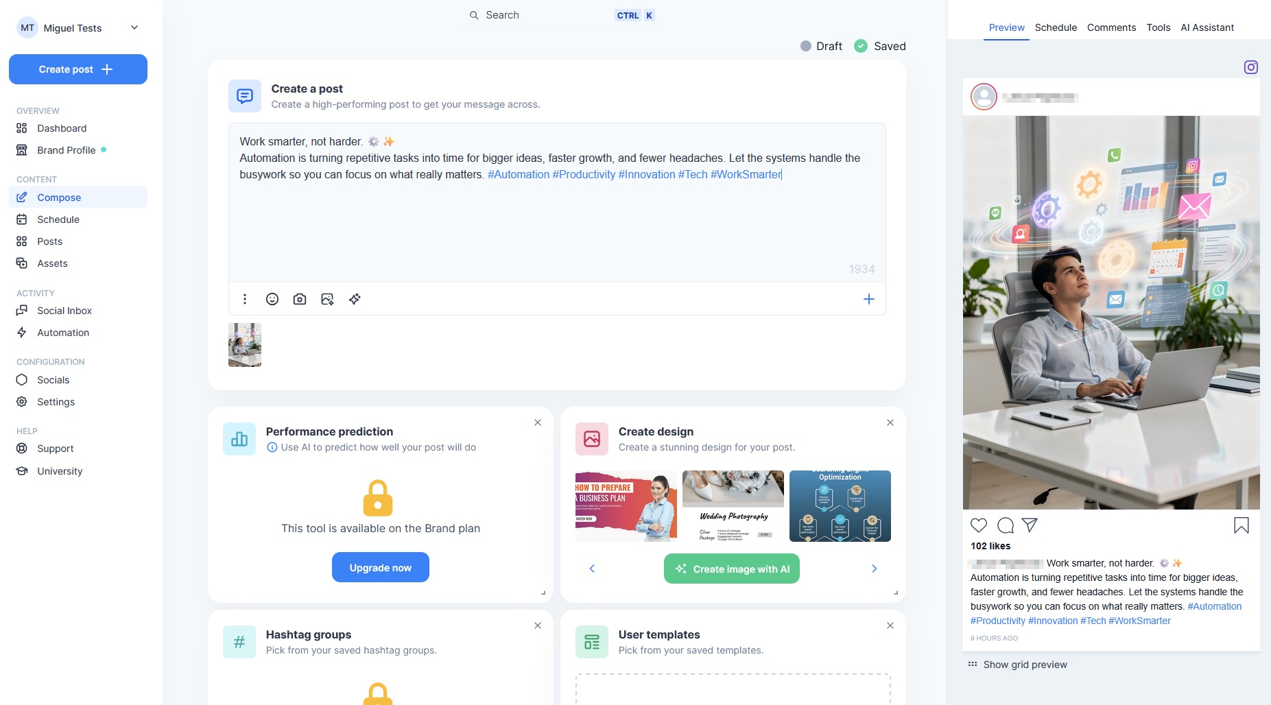 FeedHive, our pick for the best AI social media management tool for content recycling and conditional posting